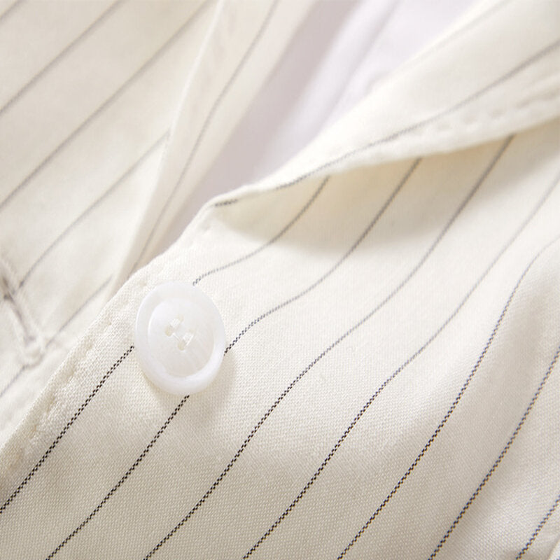 CAMILLA AYDEN PINSTRIPE LINEN BLAZER