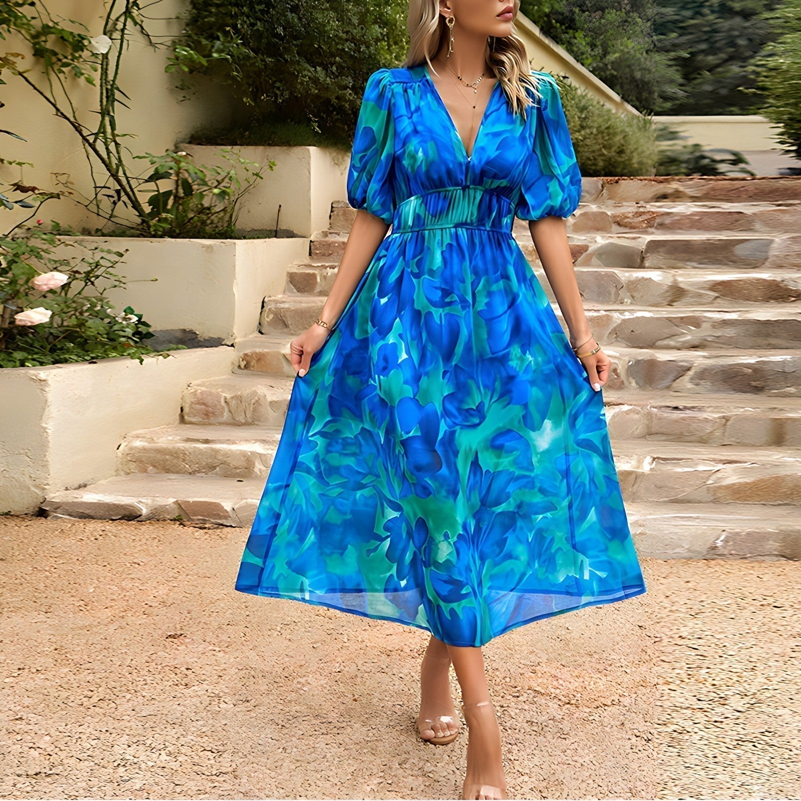 Sasha - Elegant V-Neck Dress
