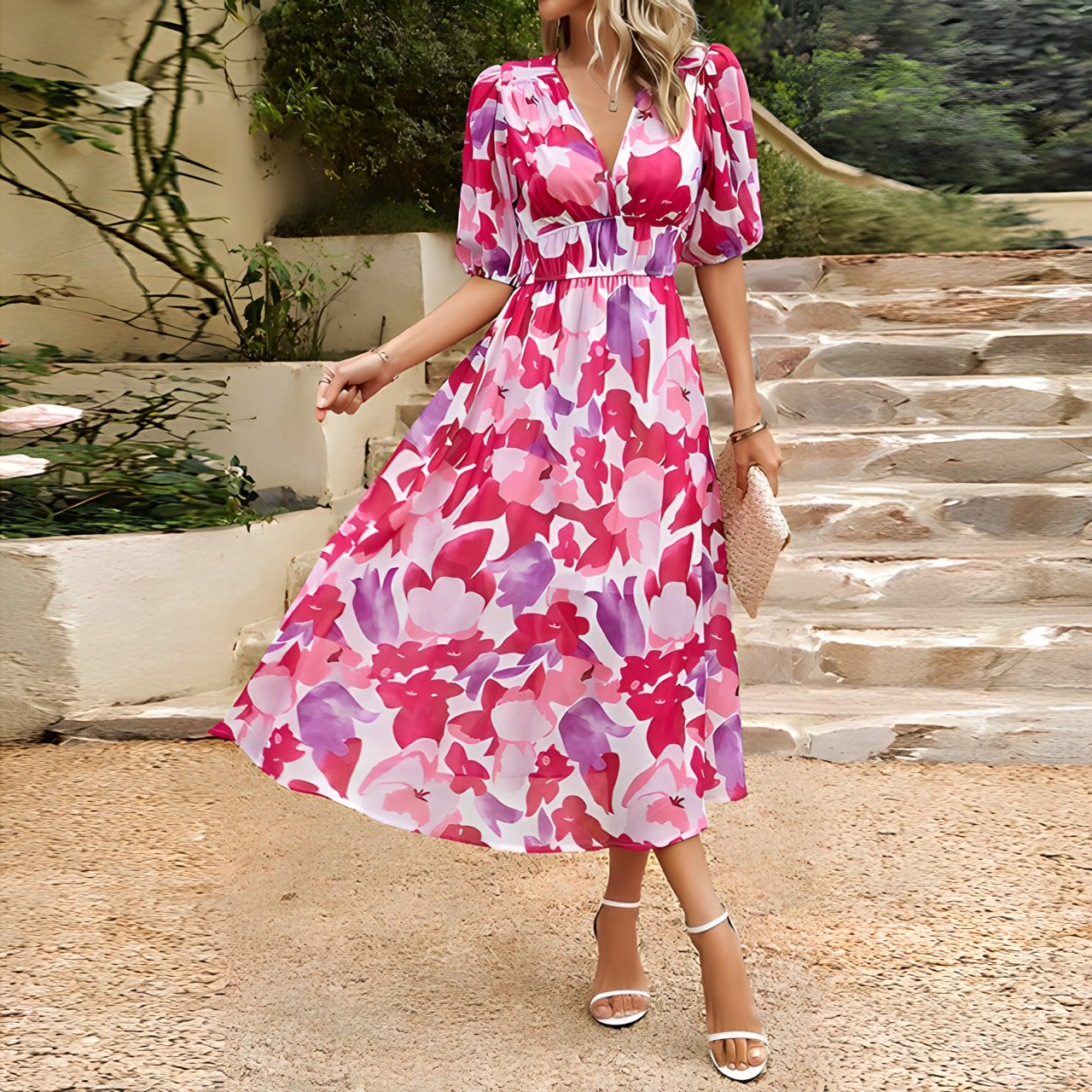 Sasha - Elegant V-Neck Dress