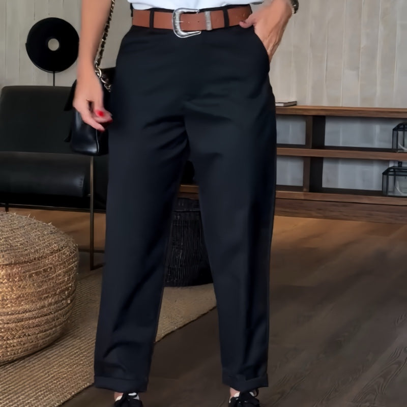 Ladies high-waisted casual straight blazer pants