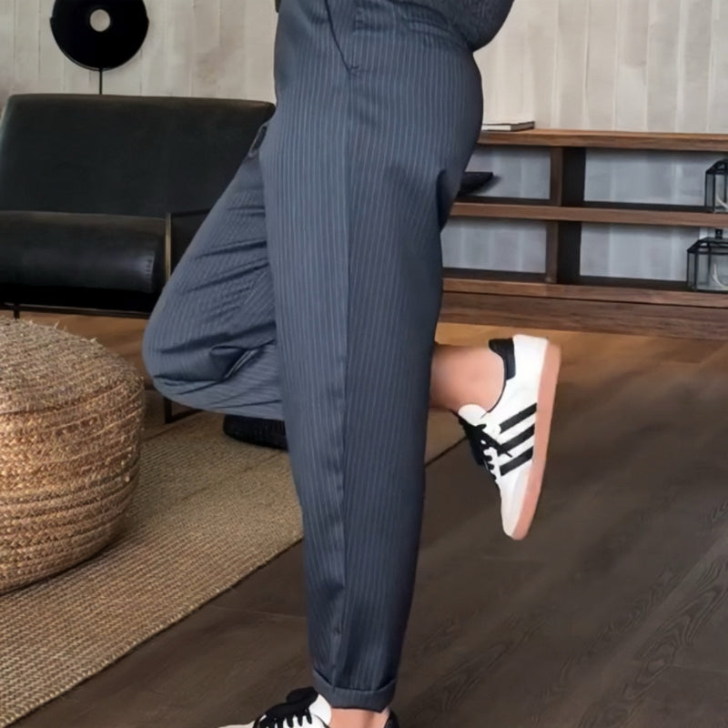 Ladies high-waisted casual straight blazer pants