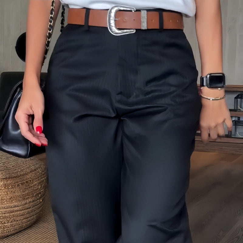 Ladies high-waisted casual straight blazer pants