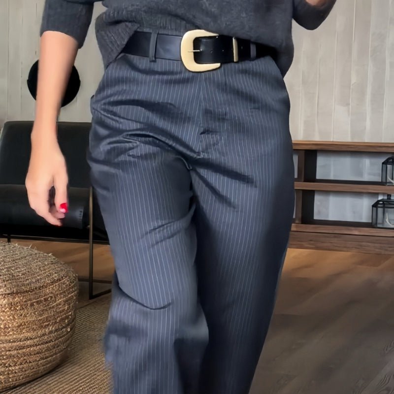 Ladies high-waisted casual straight blazer pants