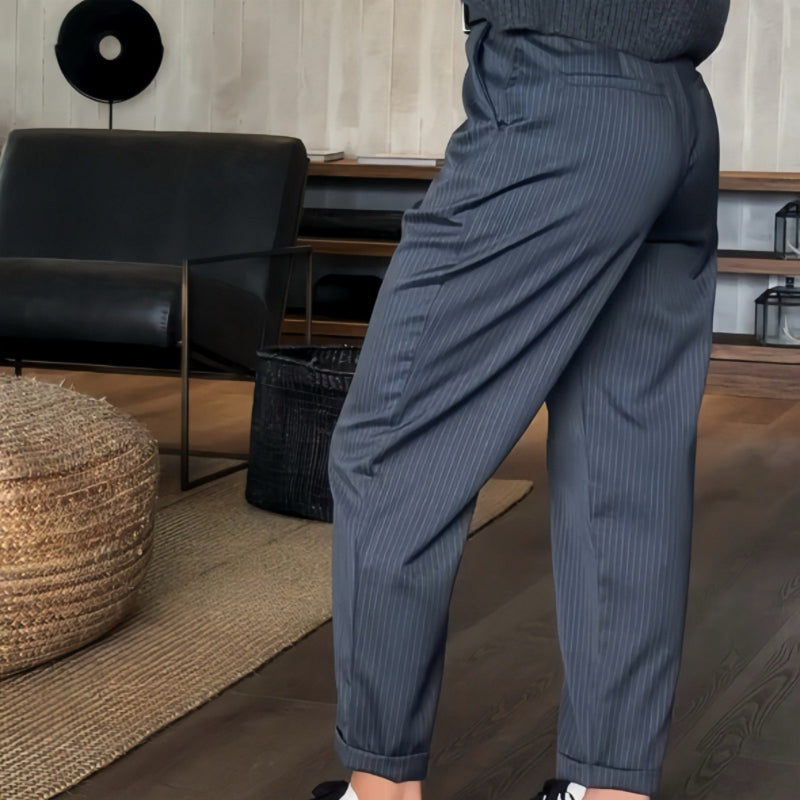 Ladies high-waisted casual straight blazer pants